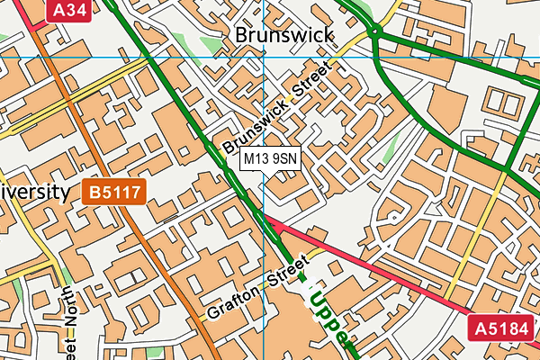 M13 9SN map - OS VectorMap District (Ordnance Survey) M13 9SN map - OS VectorMap District (Ordnance Survey)