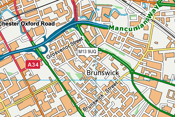 M13 9UQ map - OS VectorMap District (Ordnance Survey) M13 9UQ map - OS VectorMap District (Ordnance Survey)
