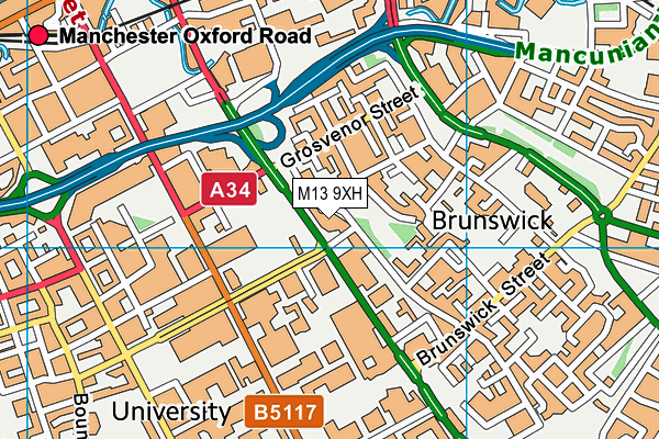 M13 9XH map - OS VectorMap District (Ordnance Survey) M13 9XH map - OS VectorMap District (Ordnance Survey)