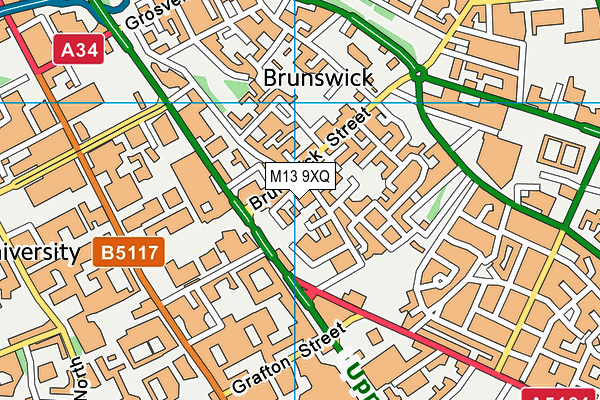 M13 9XQ map - OS VectorMap District (Ordnance Survey) M13 9XQ map - OS VectorMap District (Ordnance Survey)