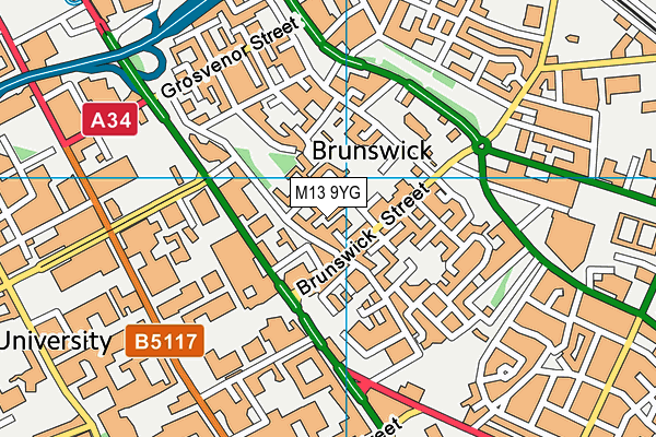 M13 9YG map - OS VectorMap District (Ordnance Survey) M13 9YG map - OS VectorMap District (Ordnance Survey)