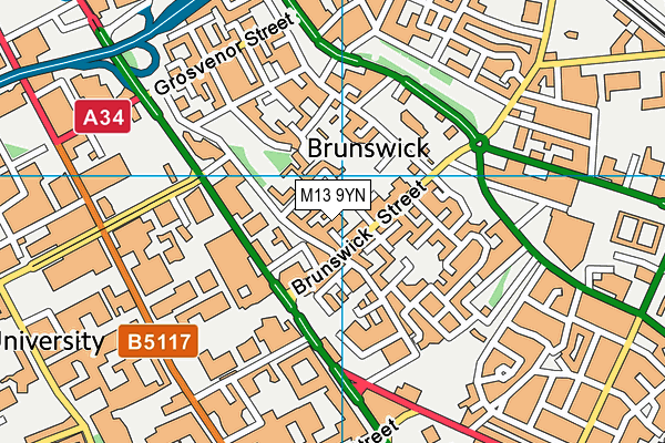 M13 9YN map - OS VectorMap District (Ordnance Survey) M13 9YN map - OS VectorMap District (Ordnance Survey)