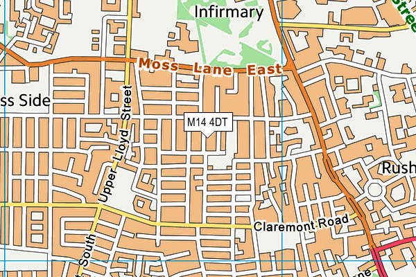 M14 4DT map - OS VectorMap District (Ordnance Survey) M14 4DT map - OS VectorMap District (Ordnance Survey)
