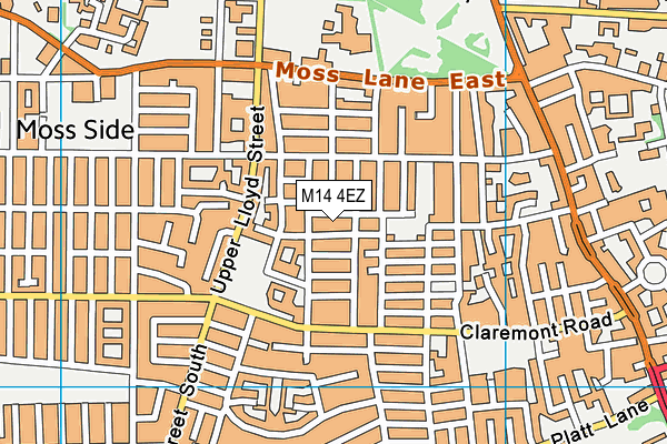 M14 4EZ map - OS VectorMap District (Ordnance Survey) M14 4EZ map - OS VectorMap District (Ordnance Survey)
