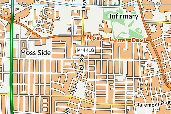 M14 4LG map - OS VectorMap District (Ordnance Survey) M14 4LG map - OS VectorMap District (Ordnance Survey)