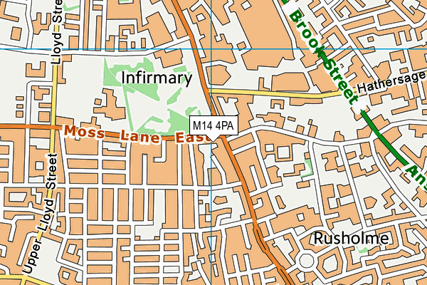 M14 4PA map - OS VectorMap District (Ordnance Survey) M14 4PA map - OS VectorMap District (Ordnance Survey)