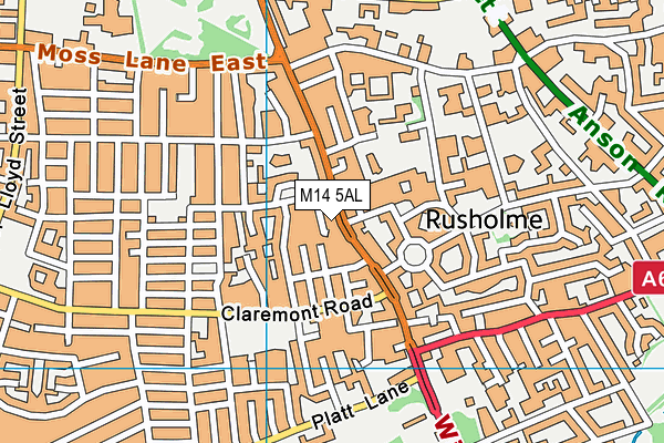 M14 5AL map - OS VectorMap District (Ordnance Survey) M14 5AL map - OS VectorMap District (Ordnance Survey)