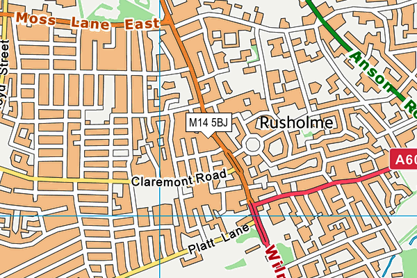 M14 5BJ map - OS VectorMap District (Ordnance Survey) M14 5BJ map - OS VectorMap District (Ordnance Survey)