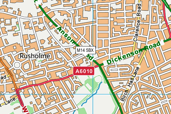 M14 5BX map - OS VectorMap District (Ordnance Survey) M14 5BX map - OS VectorMap District (Ordnance Survey)