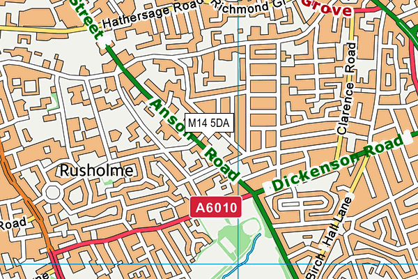 M14 5DA map - OS VectorMap District (Ordnance Survey)