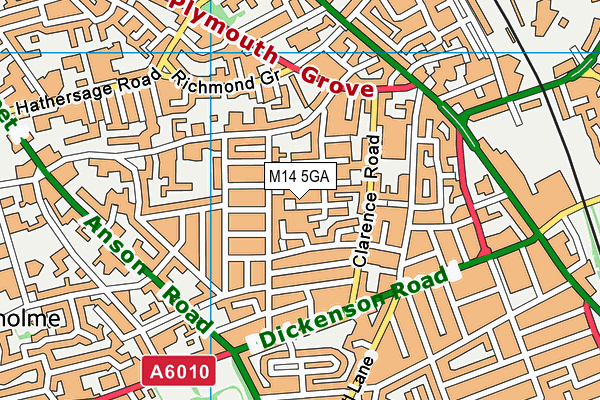 M14 5GA map - OS VectorMap District (Ordnance Survey) M14 5GA map - OS VectorMap District (Ordnance Survey)