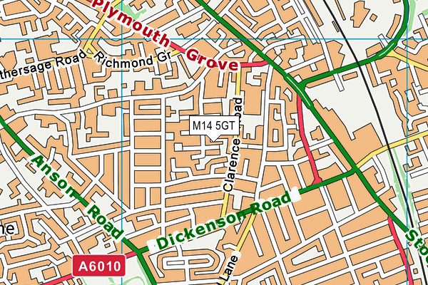 M14 5GT map - OS VectorMap District (Ordnance Survey) M14 5GT map - OS VectorMap District (Ordnance Survey)