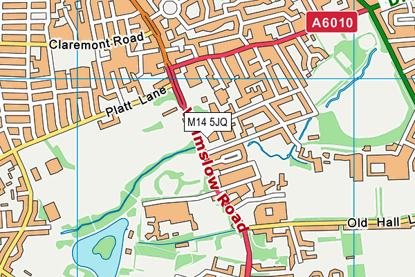 M14 5JQ map - OS VectorMap District (Ordnance Survey) M14 5JQ map - OS VectorMap District (Ordnance Survey)