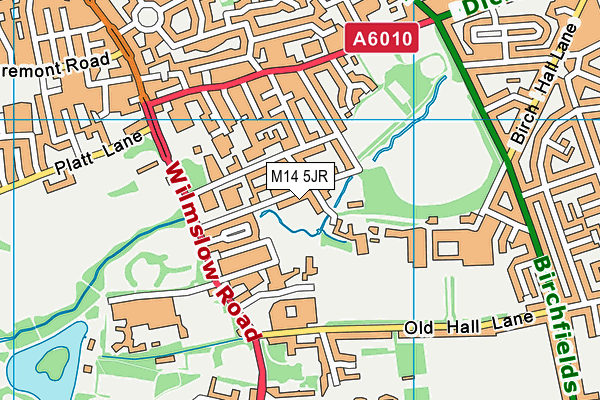 M14 5JR map - OS VectorMap District (Ordnance Survey) M14 5JR map - OS VectorMap District (Ordnance Survey)