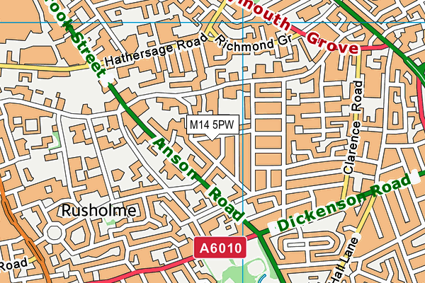 M14 5PW map - OS VectorMap District (Ordnance Survey) M14 5PW map - OS VectorMap District (Ordnance Survey)