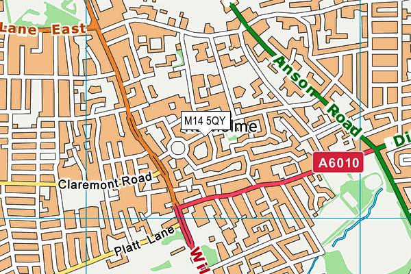 M14 5QY map - OS VectorMap District (Ordnance Survey) M14 5QY map - OS VectorMap District (Ordnance Survey)