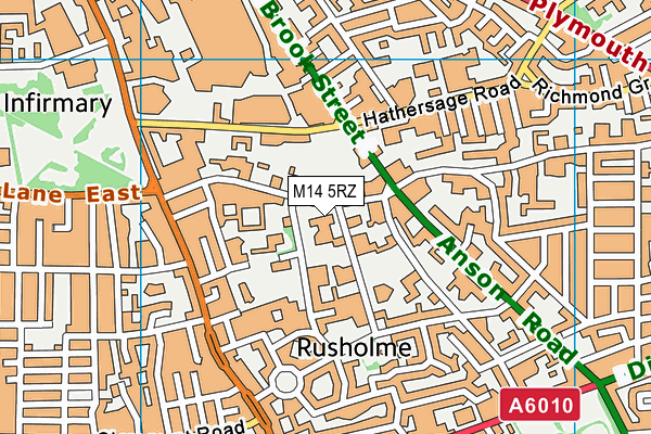 M14 5RZ map - OS VectorMap District (Ordnance Survey) M14 5RZ map - OS VectorMap District (Ordnance Survey)