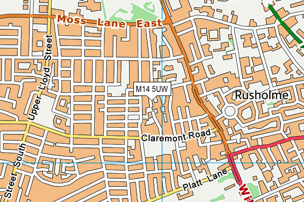M14 5UW map - OS VectorMap District (Ordnance Survey) M14 5UW map - OS VectorMap District (Ordnance Survey)
