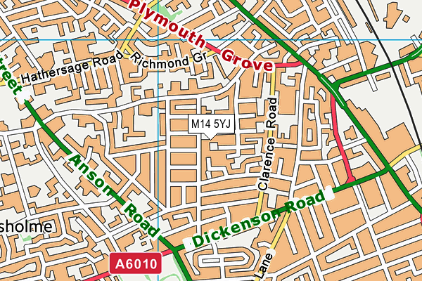 M14 5YJ map - OS VectorMap District (Ordnance Survey) M14 5YJ map - OS VectorMap District (Ordnance Survey)