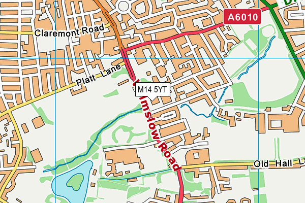 M14 5YT map - OS VectorMap District (Ordnance Survey) M14 5YT map - OS VectorMap District (Ordnance Survey)