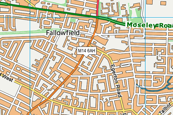 M14 6AH map - OS VectorMap District (Ordnance Survey) M14 6AH map - OS VectorMap District (Ordnance Survey)