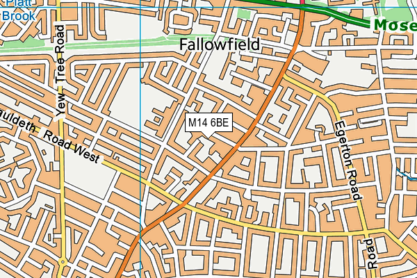 M14 6BE map - OS VectorMap District (Ordnance Survey) M14 6BE map - OS VectorMap District (Ordnance Survey)