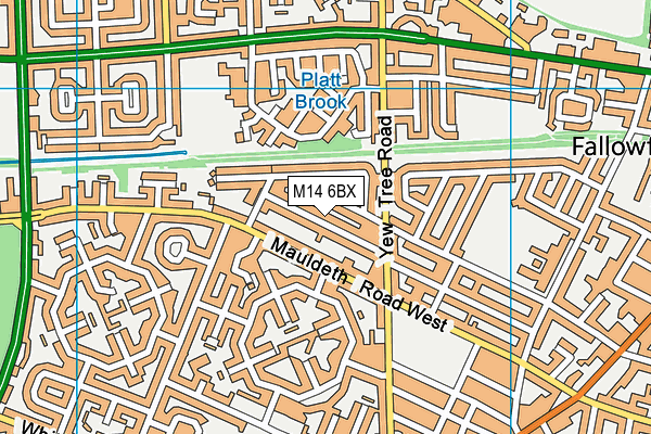 M14 6BX map - OS VectorMap District (Ordnance Survey) M14 6BX map - OS VectorMap District (Ordnance Survey)