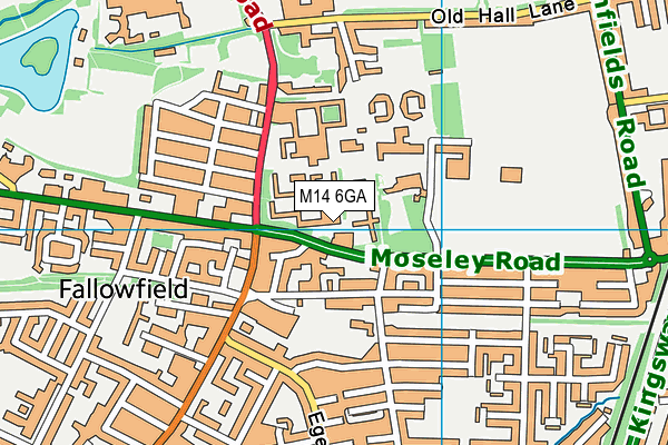 M14 6GA map - OS VectorMap District (Ordnance Survey) M14 6GA map - OS VectorMap District (Ordnance Survey)