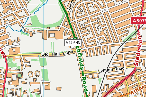 M14 6HN map - OS VectorMap District (Ordnance Survey)