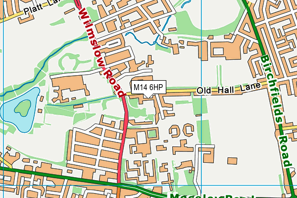 M14 6HP map - OS VectorMap District (Ordnance Survey) M14 6HP map - OS VectorMap District (Ordnance Survey)
