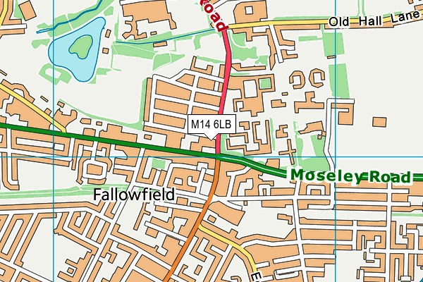 M14 6LB map - OS VectorMap District (Ordnance Survey) M14 6LB map - OS VectorMap District (Ordnance Survey)