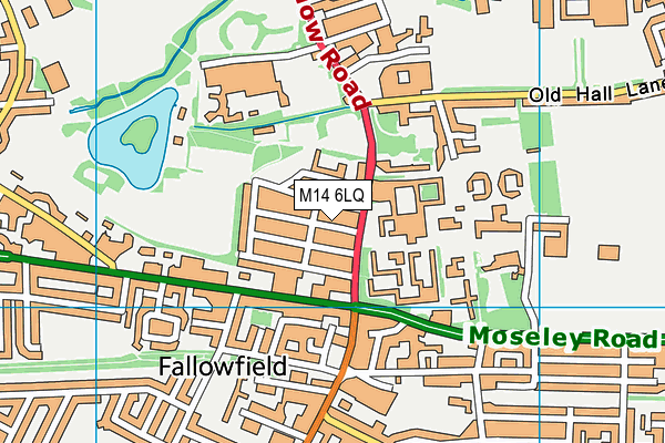 M14 6LQ map - OS VectorMap District (Ordnance Survey) M14 6LQ map - OS VectorMap District (Ordnance Survey)