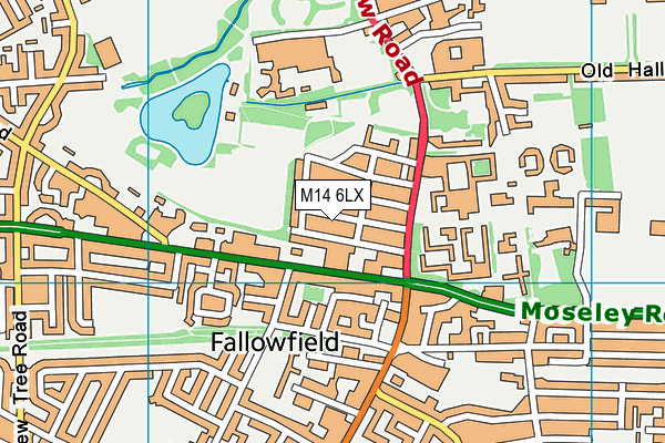 M14 6LX map - OS VectorMap District (Ordnance Survey)