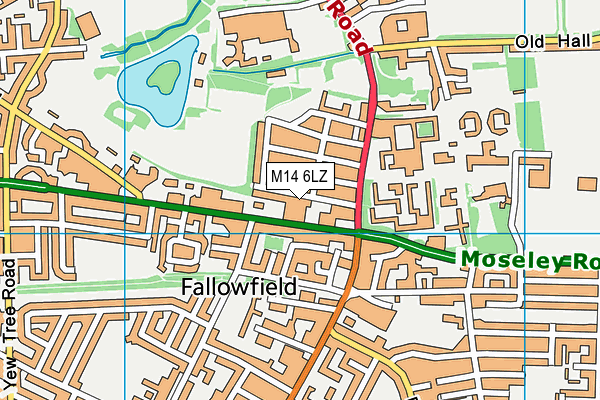 M14 6LZ map - OS VectorMap District (Ordnance Survey)