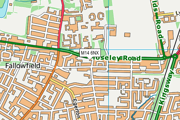 M14 6NX map - OS VectorMap District (Ordnance Survey) M14 6NX map - OS VectorMap District (Ordnance Survey)