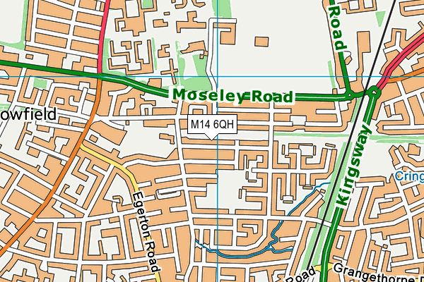 M14 6QH map - OS VectorMap District (Ordnance Survey) M14 6QH map - OS VectorMap District (Ordnance Survey)