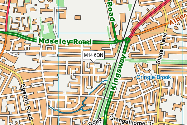 M14 6QN map - OS VectorMap District (Ordnance Survey) M14 6QN map - OS VectorMap District (Ordnance Survey)