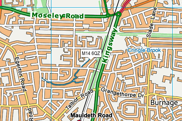 M14 6QZ map - OS VectorMap District (Ordnance Survey)