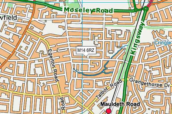 M14 6RZ map - OS VectorMap District (Ordnance Survey) M14 6RZ map - OS VectorMap District (Ordnance Survey)