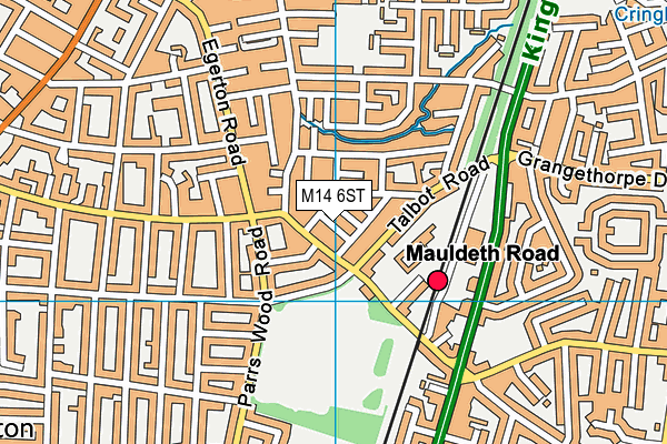M14 6ST map - OS VectorMap District (Ordnance Survey) M14 6ST map - OS VectorMap District (Ordnance Survey)