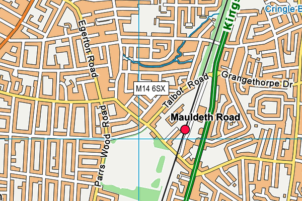 M14 6SX map - OS VectorMap District (Ordnance Survey) M14 6SX map - OS VectorMap District (Ordnance Survey)