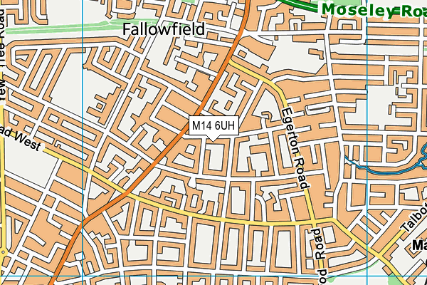 M14 6UH map - OS VectorMap District (Ordnance Survey) M14 6UH map - OS VectorMap District (Ordnance Survey)