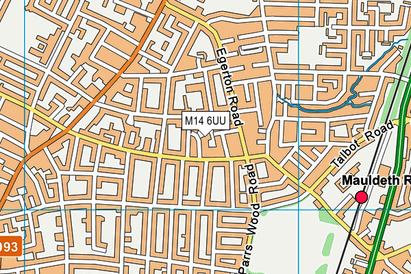 M14 6UU map - OS VectorMap District (Ordnance Survey) M14 6UU map - OS VectorMap District (Ordnance Survey)