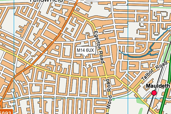 M14 6UX map - OS VectorMap District (Ordnance Survey) M14 6UX map - OS VectorMap District (Ordnance Survey)