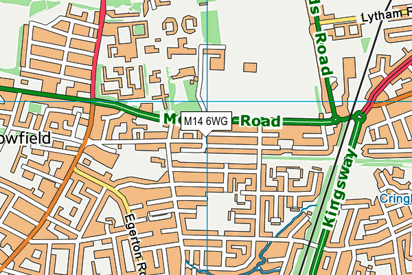 M14 6WG map - OS VectorMap District (Ordnance Survey) M14 6WG map - OS VectorMap District (Ordnance Survey)