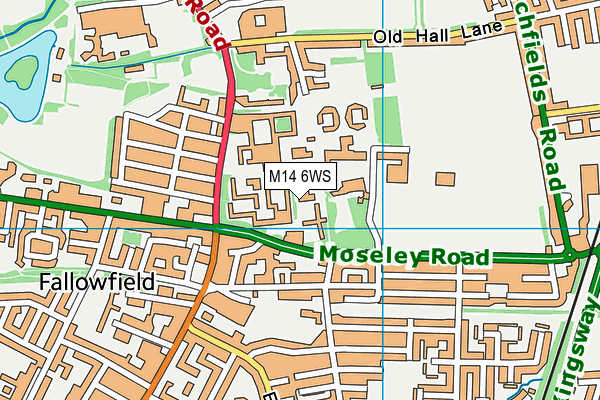 M14 6WS map - OS VectorMap District (Ordnance Survey) M14 6WS map - OS VectorMap District (Ordnance Survey)
