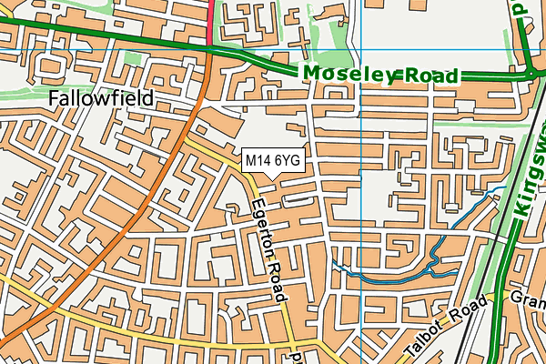 M14 6YG map - OS VectorMap District (Ordnance Survey) M14 6YG map - OS VectorMap District (Ordnance Survey)