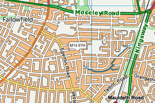 M14 6YH map - OS VectorMap District (Ordnance Survey) M14 6YH map - OS VectorMap District (Ordnance Survey)