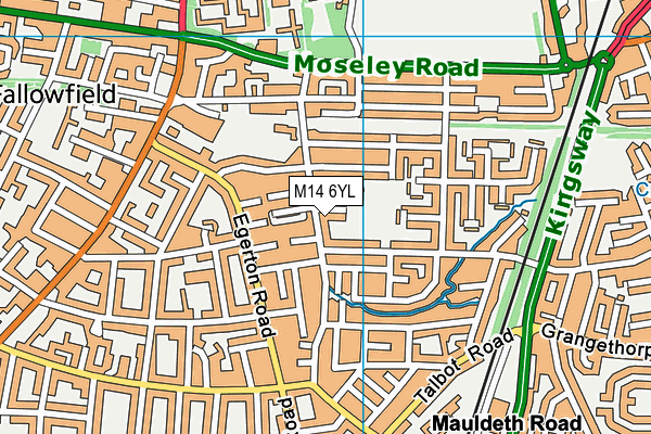 M14 6YL map - OS VectorMap District (Ordnance Survey) M14 6YL map - OS VectorMap District (Ordnance Survey)