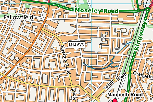 M14 6YS map - OS VectorMap District (Ordnance Survey) M14 6YS map - OS VectorMap District (Ordnance Survey)
